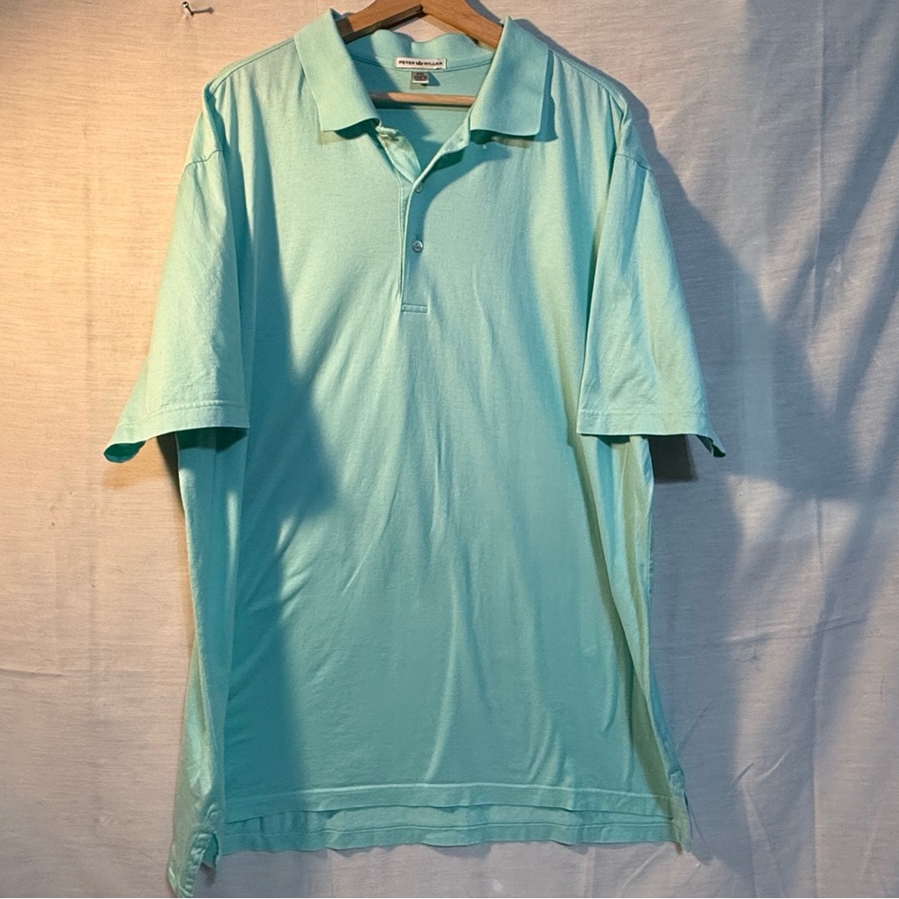 Peter Millar Aqua Cotton Polo Shirt XXL